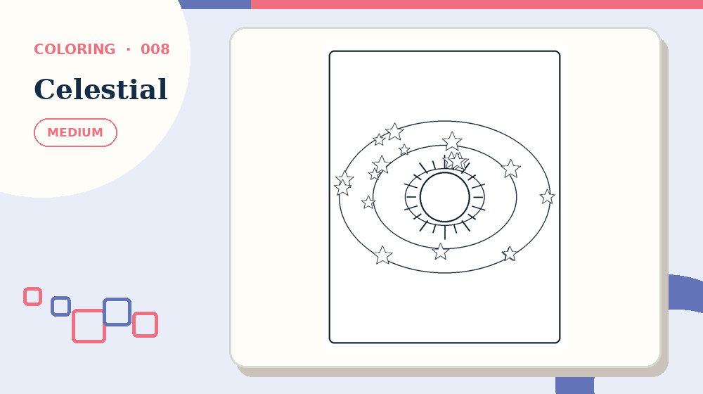 Actual celestial Coloring Pages activity preview from this puzzle page