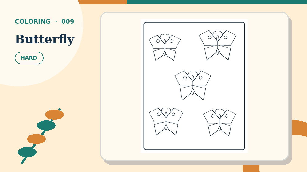 Actual butterfly Coloring Pages activity preview from this puzzle page