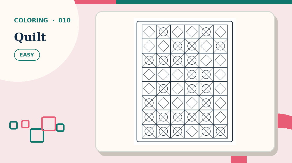Actual quilt Coloring Pages activity preview from this puzzle page