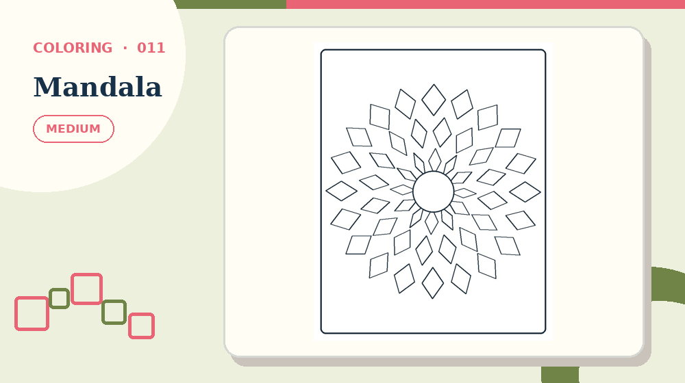 Actual mandala Coloring Pages activity preview from this puzzle page