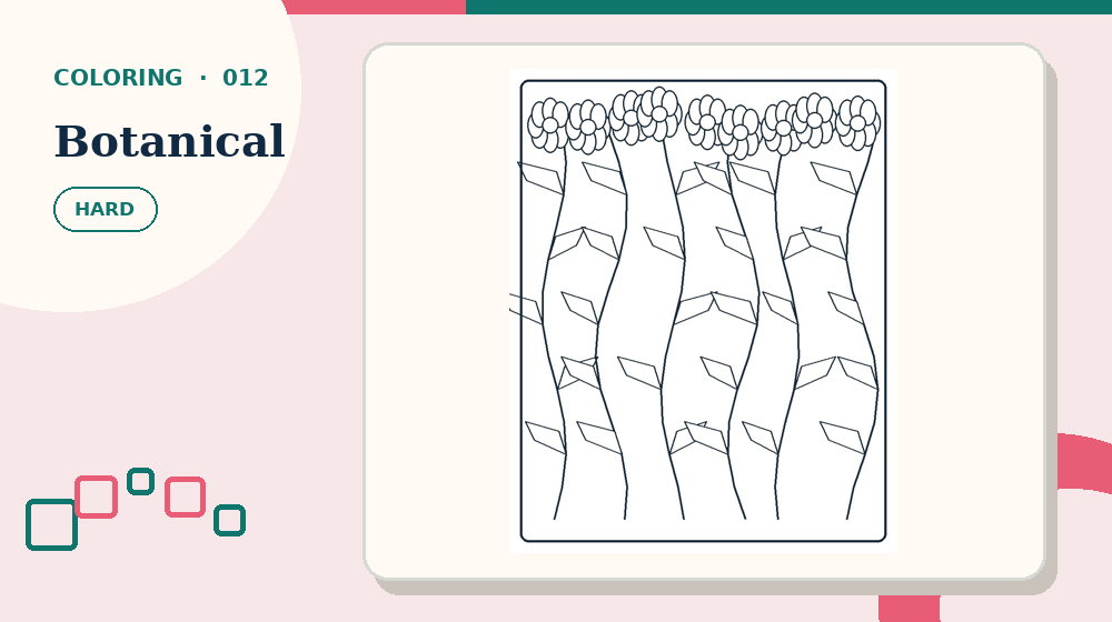 Actual botanical Coloring Pages activity preview from this puzzle page