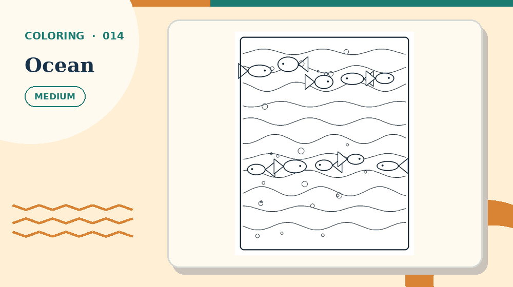 Actual ocean Coloring Pages activity preview from this puzzle page