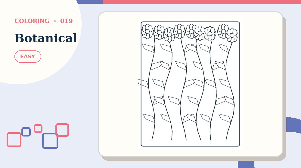 Actual botanical Coloring Pages activity preview from this puzzle page