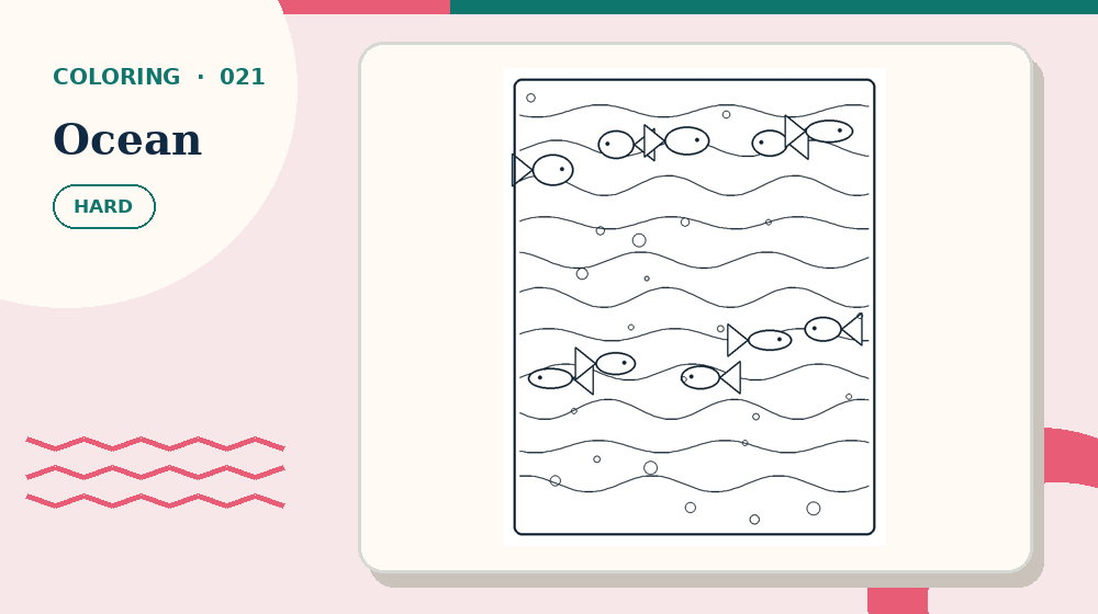 Actual ocean Coloring Pages activity preview from this puzzle page