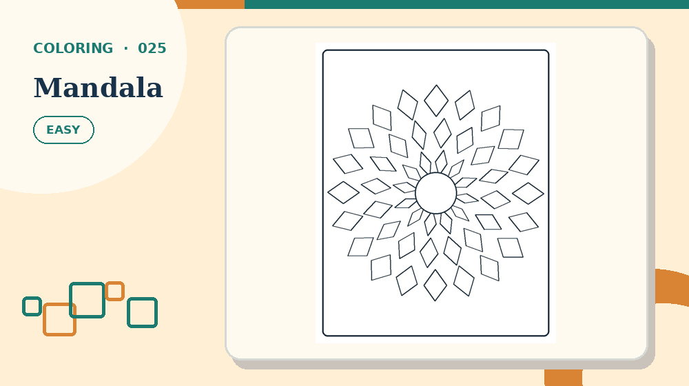 Actual mandala Coloring Pages activity preview from this puzzle page