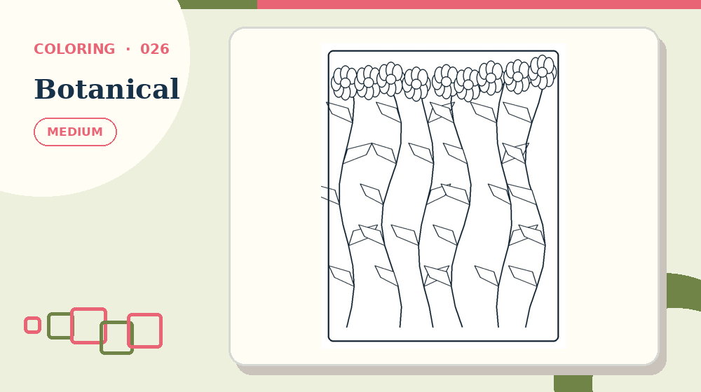 Actual botanical Coloring Pages activity preview from this puzzle page