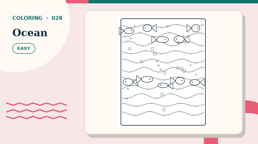 Actual ocean Coloring Pages activity preview from this puzzle page
