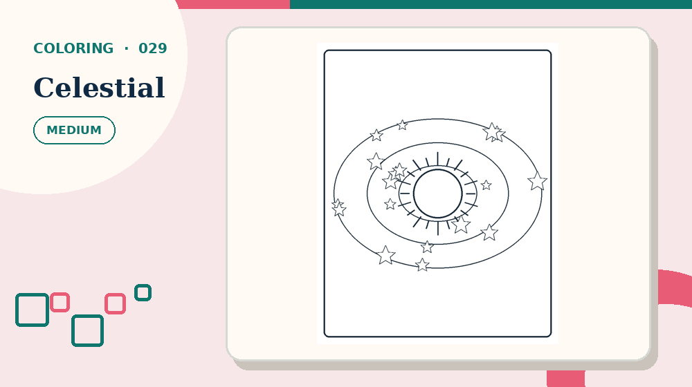 Actual celestial Coloring Pages activity preview from this puzzle page