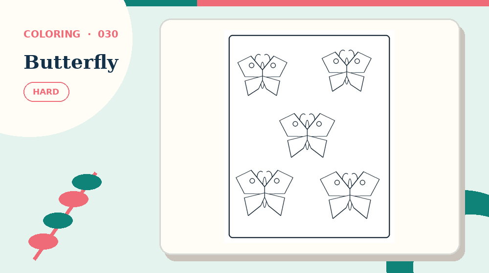 Actual butterfly Coloring Pages activity preview from this puzzle page