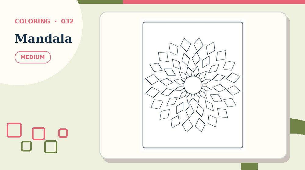 Actual mandala Coloring Pages activity preview from this puzzle page