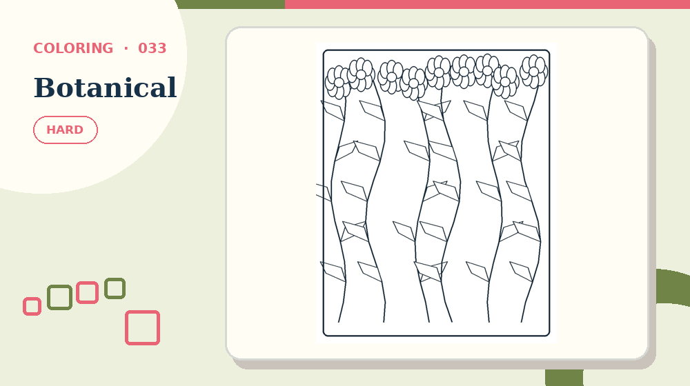 Actual botanical Coloring Pages activity preview from this puzzle page