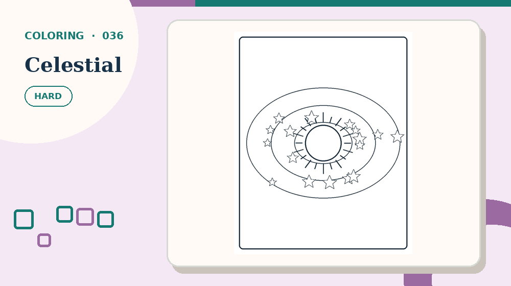 Actual celestial Coloring Pages activity preview from this puzzle page