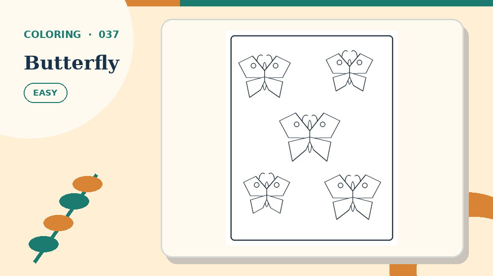 Actual butterfly Coloring Pages activity preview from this puzzle page