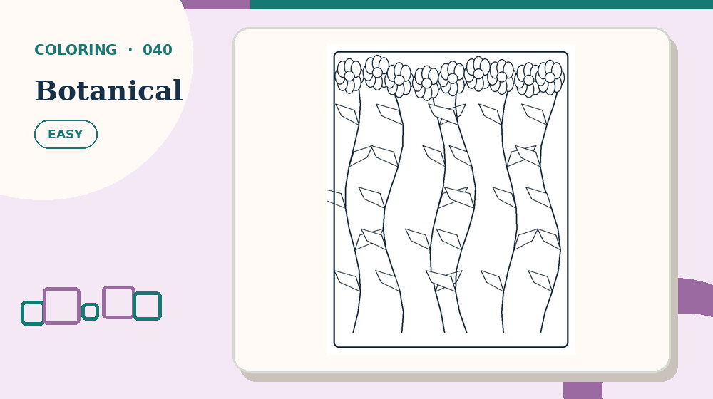 Actual botanical Coloring Pages activity preview from this puzzle page