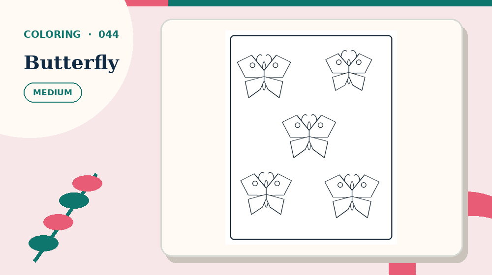 Actual butterfly Coloring Pages activity preview from this puzzle page