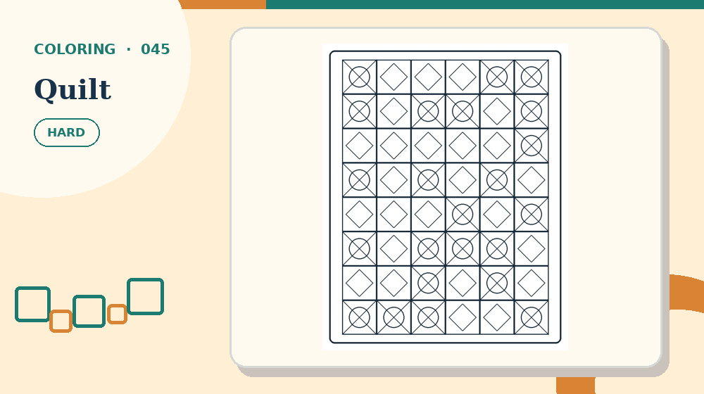 Actual quilt Coloring Pages activity preview from this puzzle page