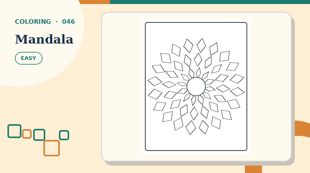 Actual mandala Coloring Pages activity preview from this puzzle page