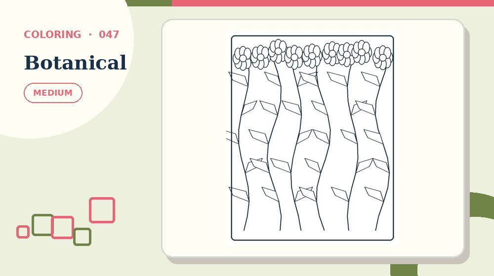 Actual botanical Coloring Pages activity preview from this puzzle page