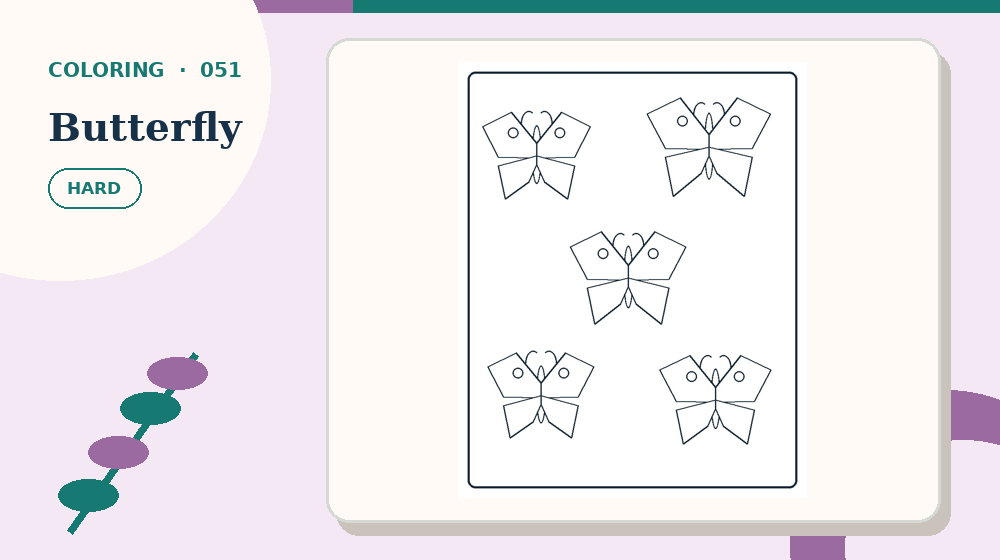 Actual butterfly Coloring Pages activity preview from this puzzle page