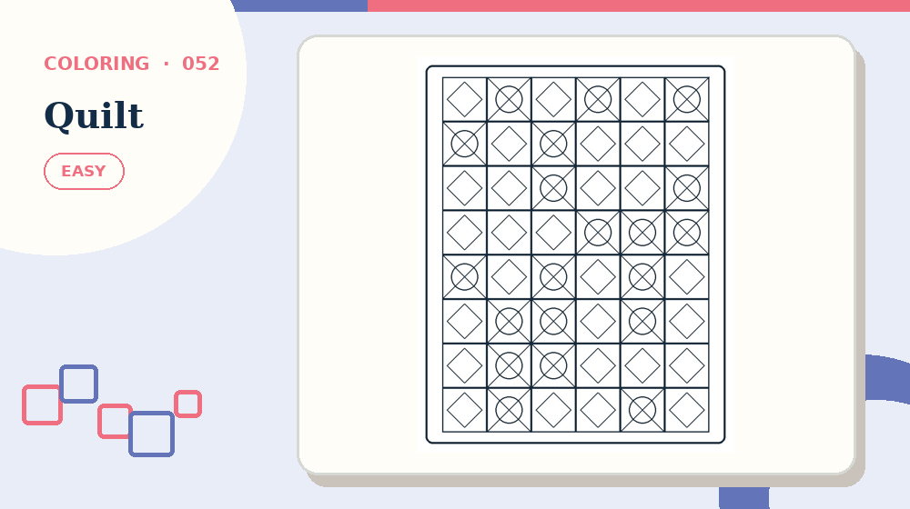 Actual quilt Coloring Pages activity preview from this puzzle page