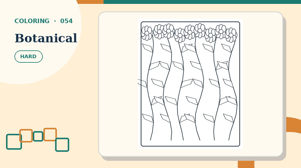 Actual botanical Coloring Pages activity preview from this puzzle page