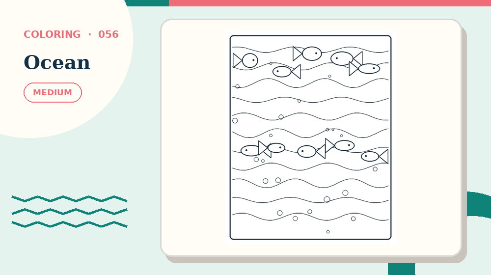 Actual ocean Coloring Pages activity preview from this puzzle page