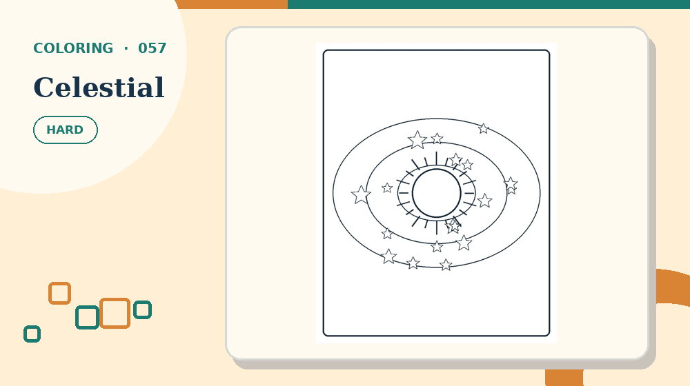 Actual celestial Coloring Pages activity preview from this puzzle page
