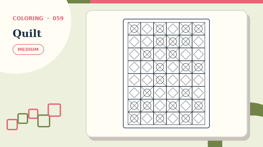 Actual quilt Coloring Pages activity preview from this puzzle page