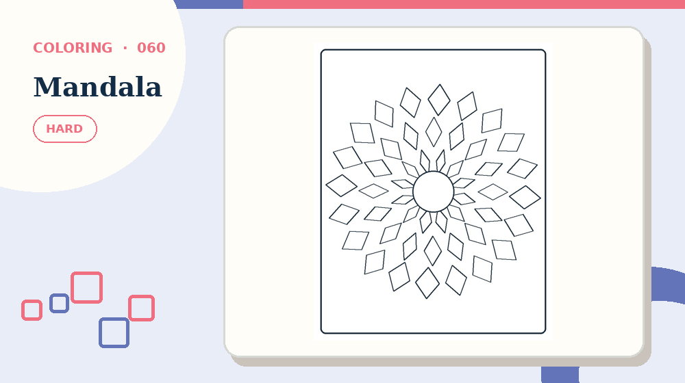 Actual mandala Coloring Pages activity preview from this puzzle page