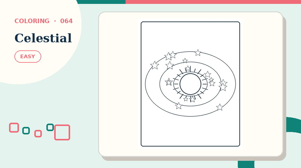 Actual celestial Coloring Pages activity preview from this puzzle page
