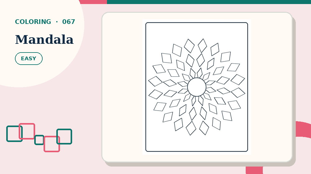 Actual mandala Coloring Pages activity preview from this puzzle page