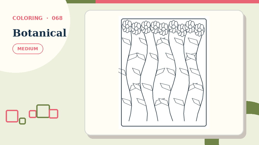 Actual botanical Coloring Pages activity preview from this puzzle page