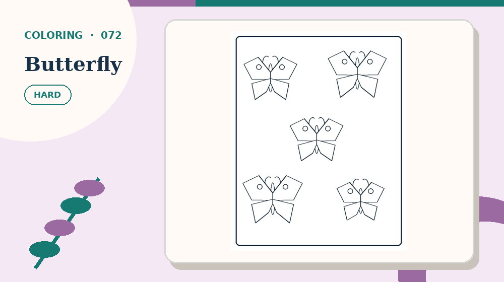 Actual butterfly Coloring Pages activity preview from this puzzle page