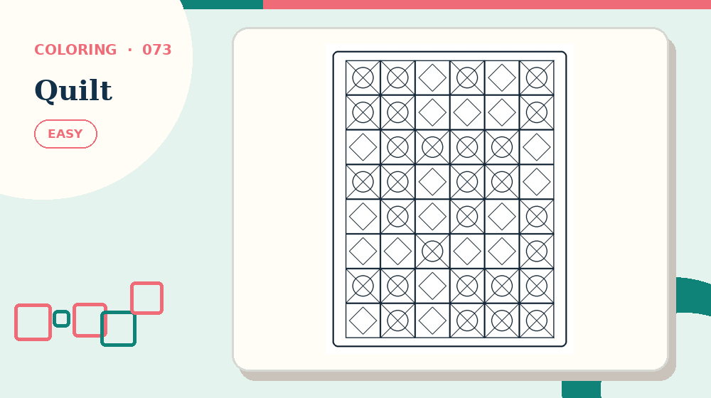 Actual quilt Coloring Pages activity preview from this puzzle page