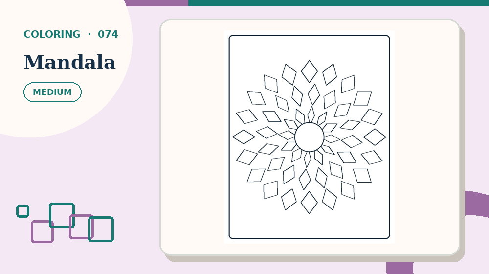 Actual mandala Coloring Pages activity preview from this puzzle page