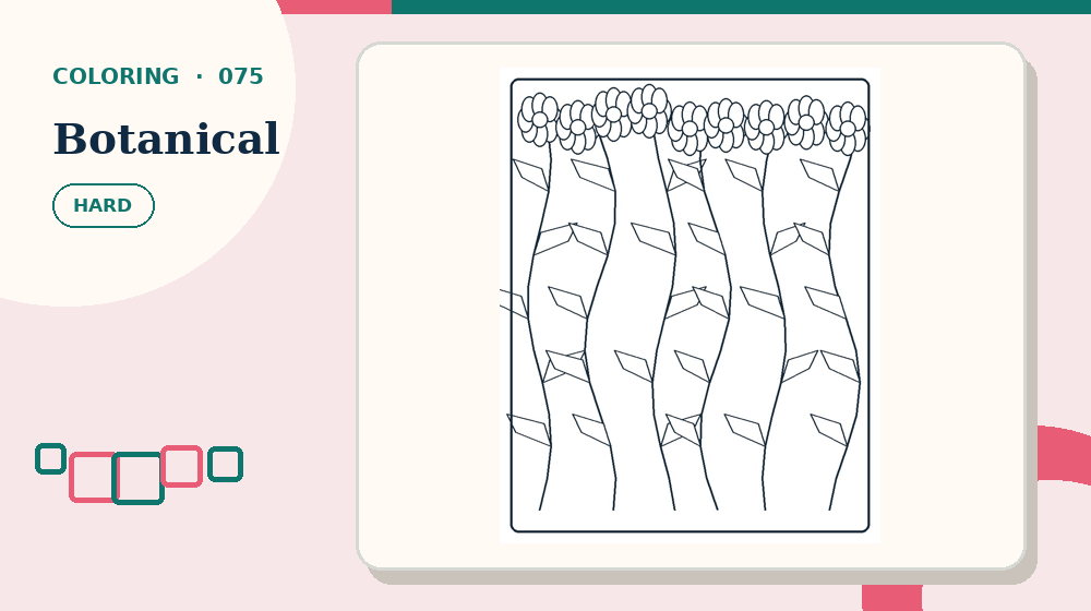 Actual botanical Coloring Pages activity preview from this puzzle page