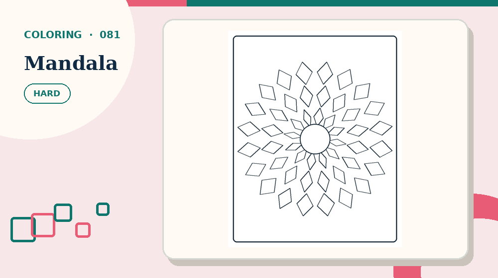 Actual mandala Coloring Pages activity preview from this puzzle page