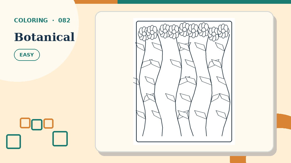 Actual botanical Coloring Pages activity preview from this puzzle page