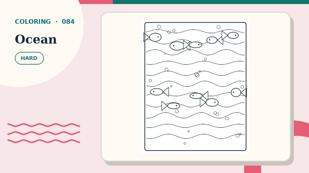 Actual ocean Coloring Pages activity preview from this puzzle page