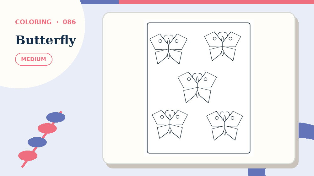 Actual butterfly Coloring Pages activity preview from this puzzle page