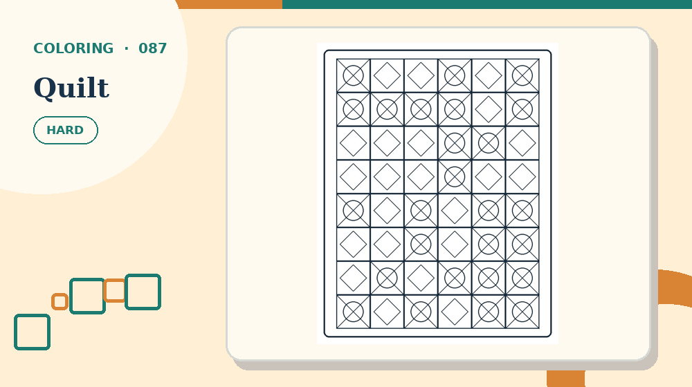 Actual quilt Coloring Pages activity preview from this puzzle page