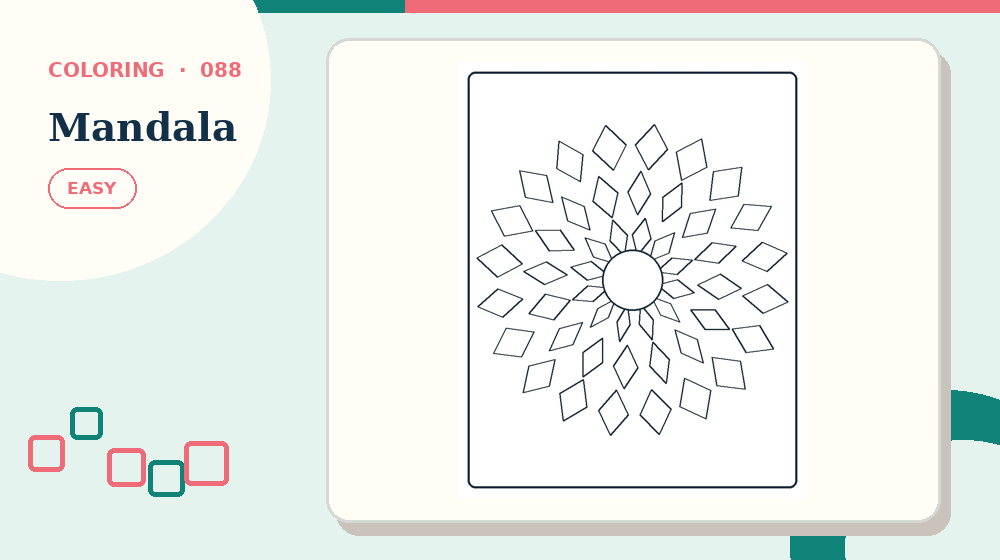 Actual mandala Coloring Pages activity preview from this puzzle page