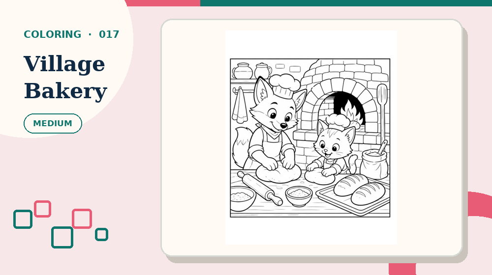 Actual village-bakery Coloring Pages activity preview from this puzzle page