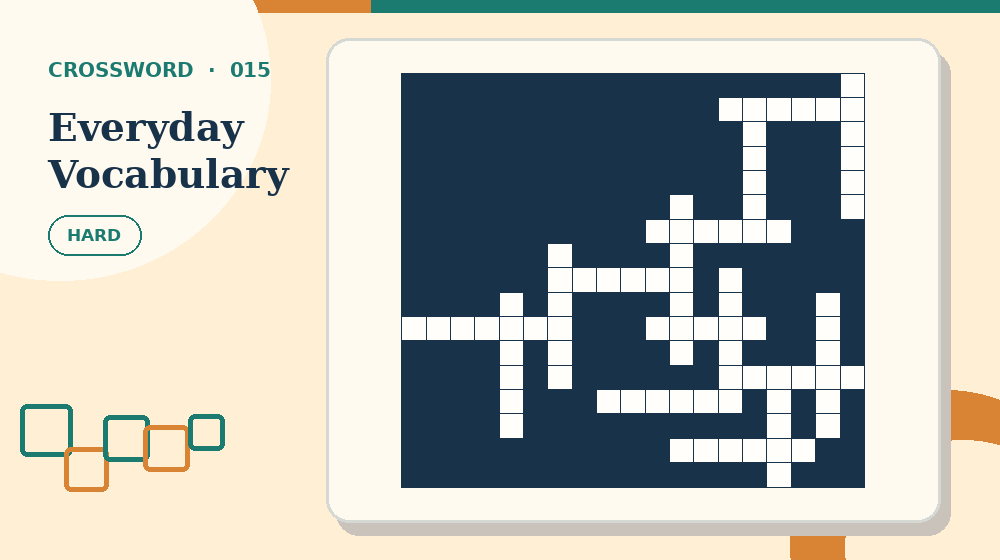 Actual everyday vocabulary Crossword activity preview from this puzzle page