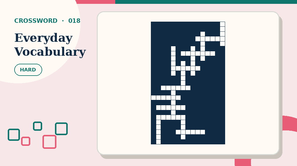 Actual everyday vocabulary Crossword activity preview from this puzzle page