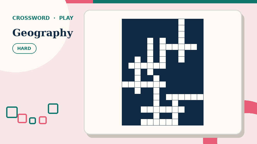 Actual geography Crossword activity preview from this puzzle page