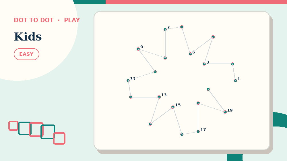 Actual kids Dot to Dot activity preview from this puzzle page