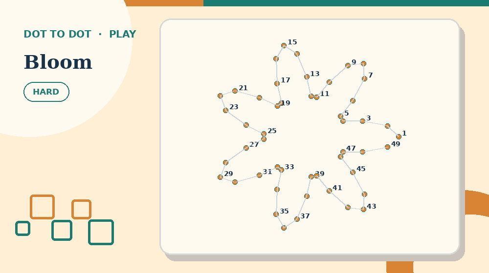 Actual bloom Dot to Dot activity preview from this puzzle page