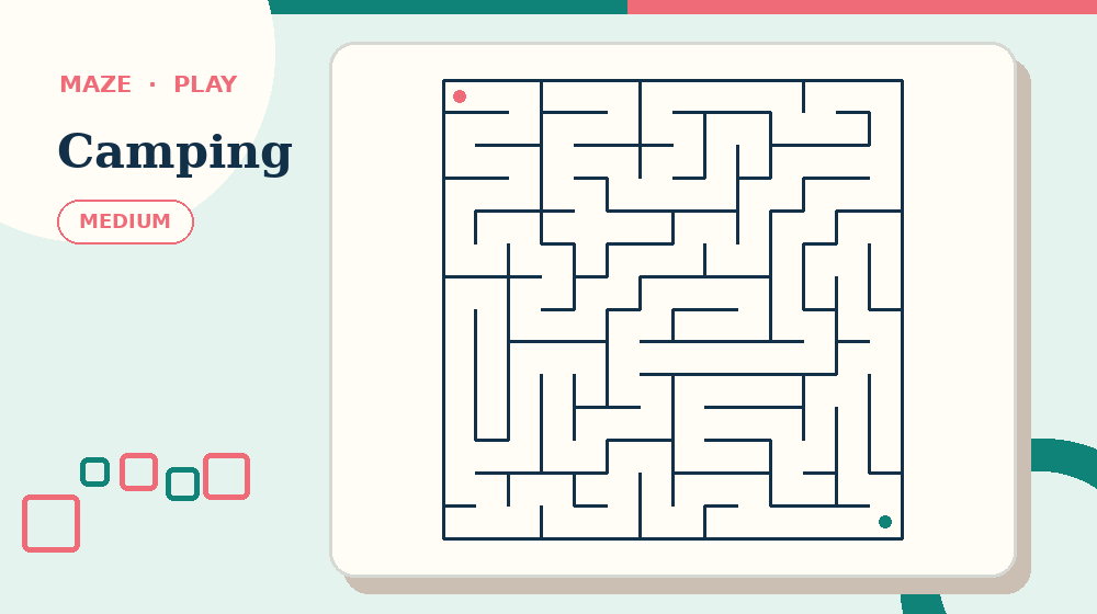 Actual camping Mazes activity preview from this puzzle page
