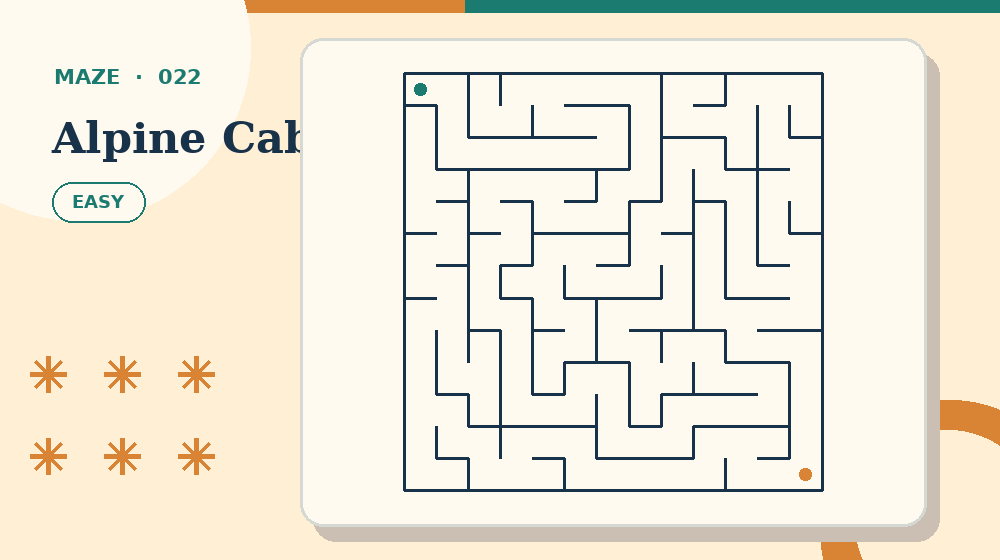 Actual alpine cabin Mazes activity preview from this puzzle page